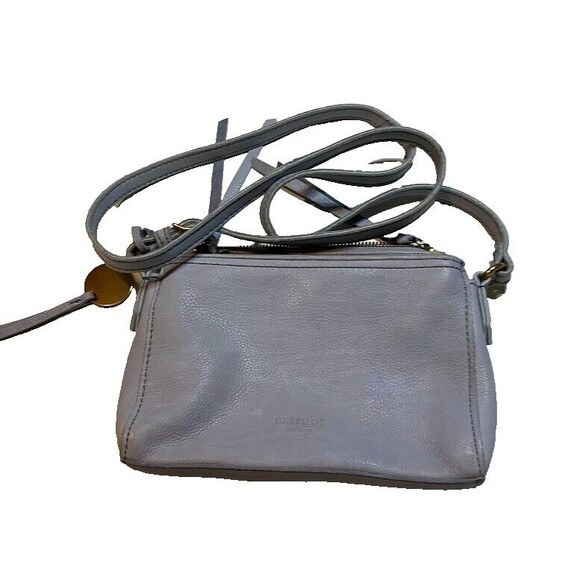 Margot New York Small Crossbody Purse Light Blue Genuine Leather Classic - Picture 2 of 5